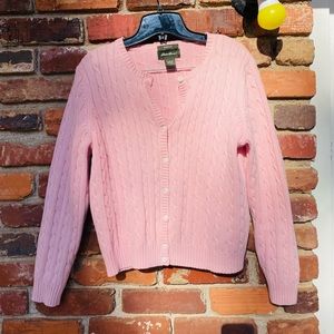 🌸Eddie Bauer baby pink button up sweater🌸